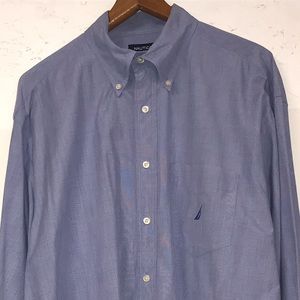 NAUTICA |  Blue & White Check Dress Shirt XL